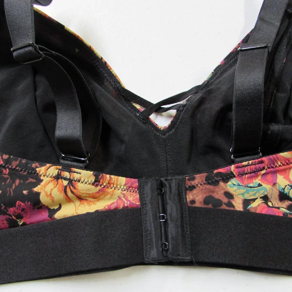 Torrid Curve Buxy Bralette Floral Leopard 36DD NWOT